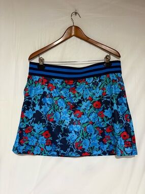 PGA Tour Navy Floral Skort with Blue & Red Flowers